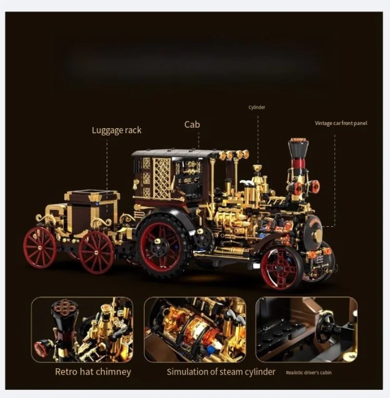 Building Blocks - Kreatif 1331Pcs Blok Bangunan Mobil Uap