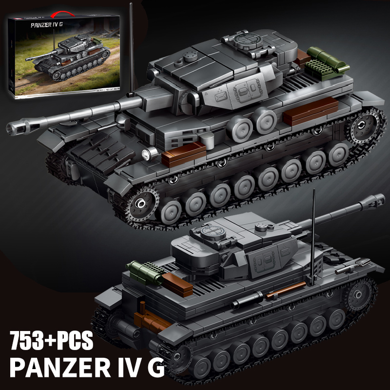 Lego Compatible Military Tank - Set mainan balok bangunan model Panzerkampfwagen