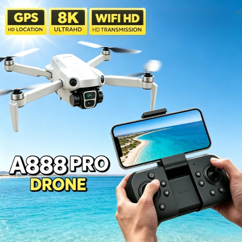 Fpv Brushless Rc Drone 4K - Drone GPS FPV A888 Asli Layar
